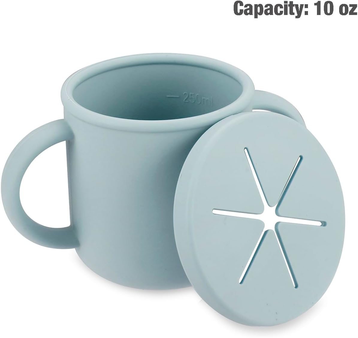 PandaEar Silicone Baby Feeding Set| 2 Pack Silicone Divided Suction Plate and 2 Pack Tiny Cup with 2 Spoons 2 Forks| Baby Led Weaning Supplies Self Feeding Eating Utensils (Light Blue/Light Green) - LittleTreasures