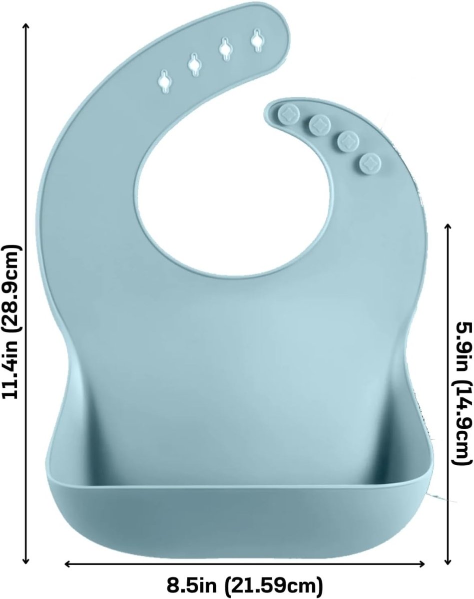 PandaEar Silicone Baby Feeding Set | 9PCS Baby Led Weaning Supplies Self Feeding Utensils | Divided Suction Plate Bowl Bibs Sippy Cup with Baby Snack Container Spoons Forks (Blue) - LittleTreasures