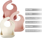 PandaEar Silicone Bib Set: Durable, BPA - Free, Easy - Clean Essentials - LittleTreasures