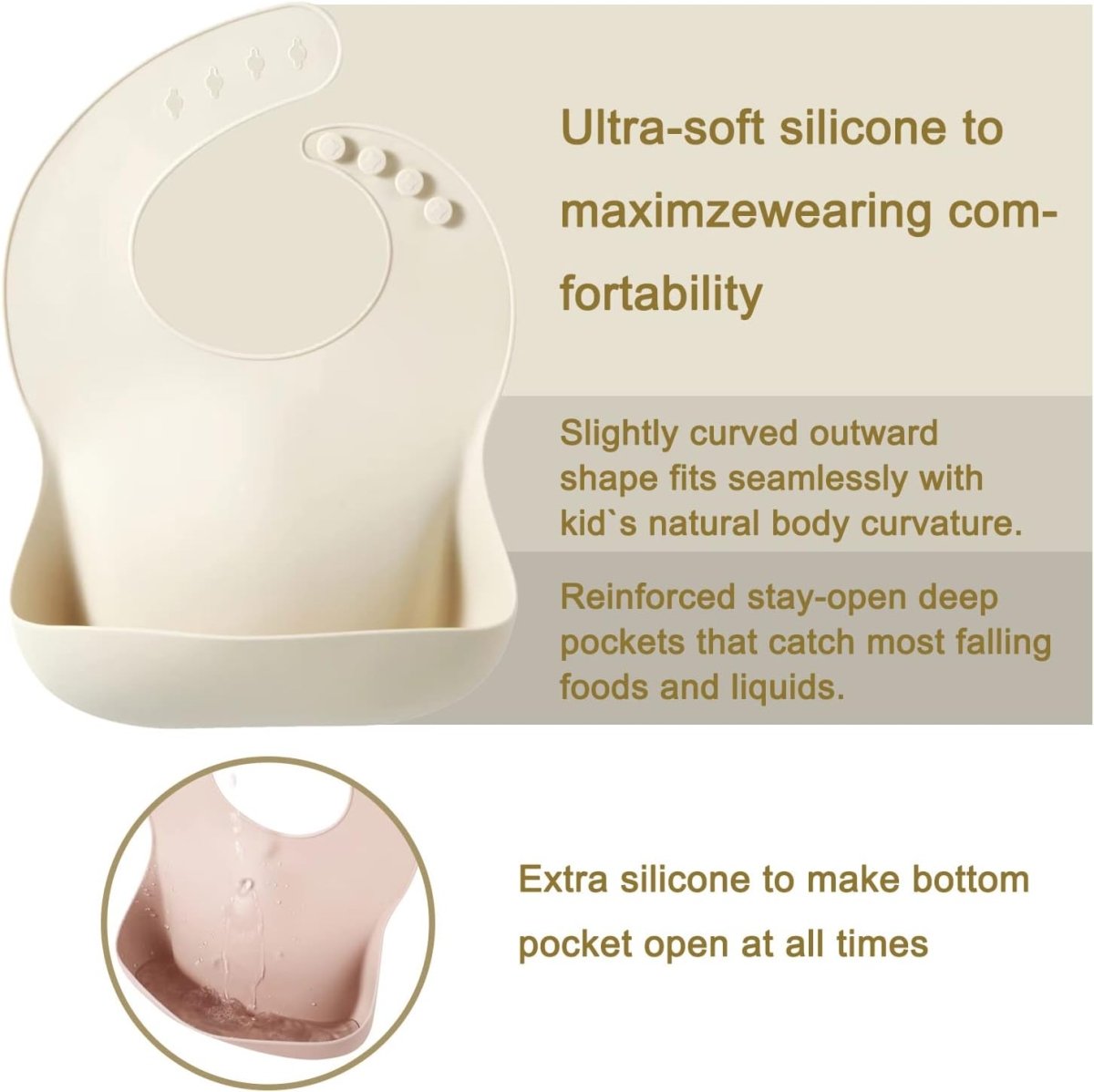 PandaEar Silicone Bib Set: Durable, BPA - Free, Easy - Clean Essentials - LittleTreasures