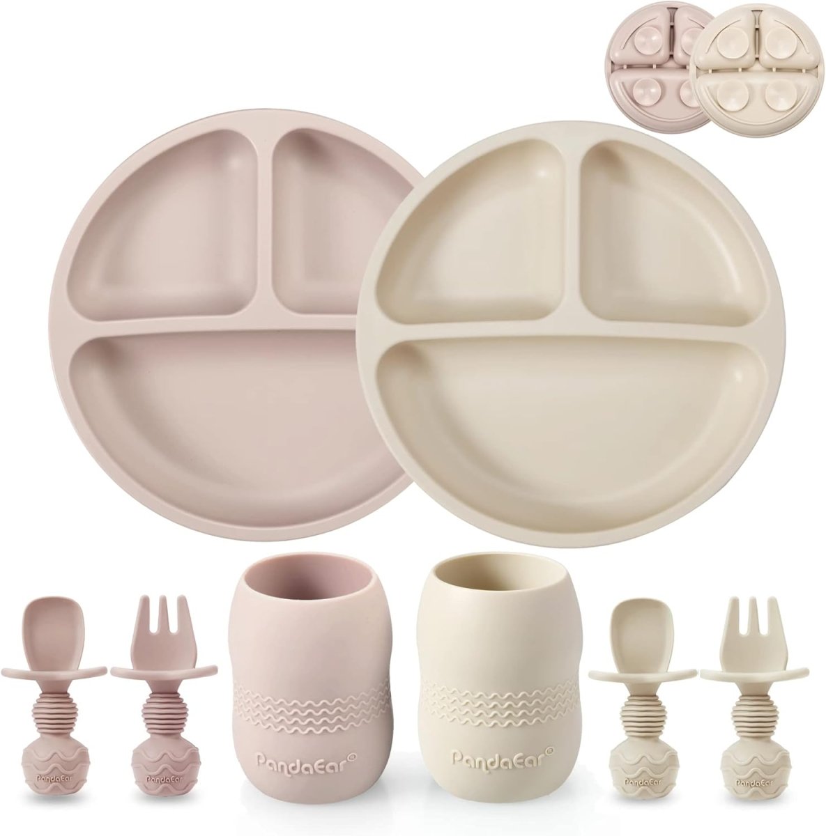 PandaEar Silicone Toddler Plate & Cup Set - BPA - Free, Non - Slip - LittleTreasures