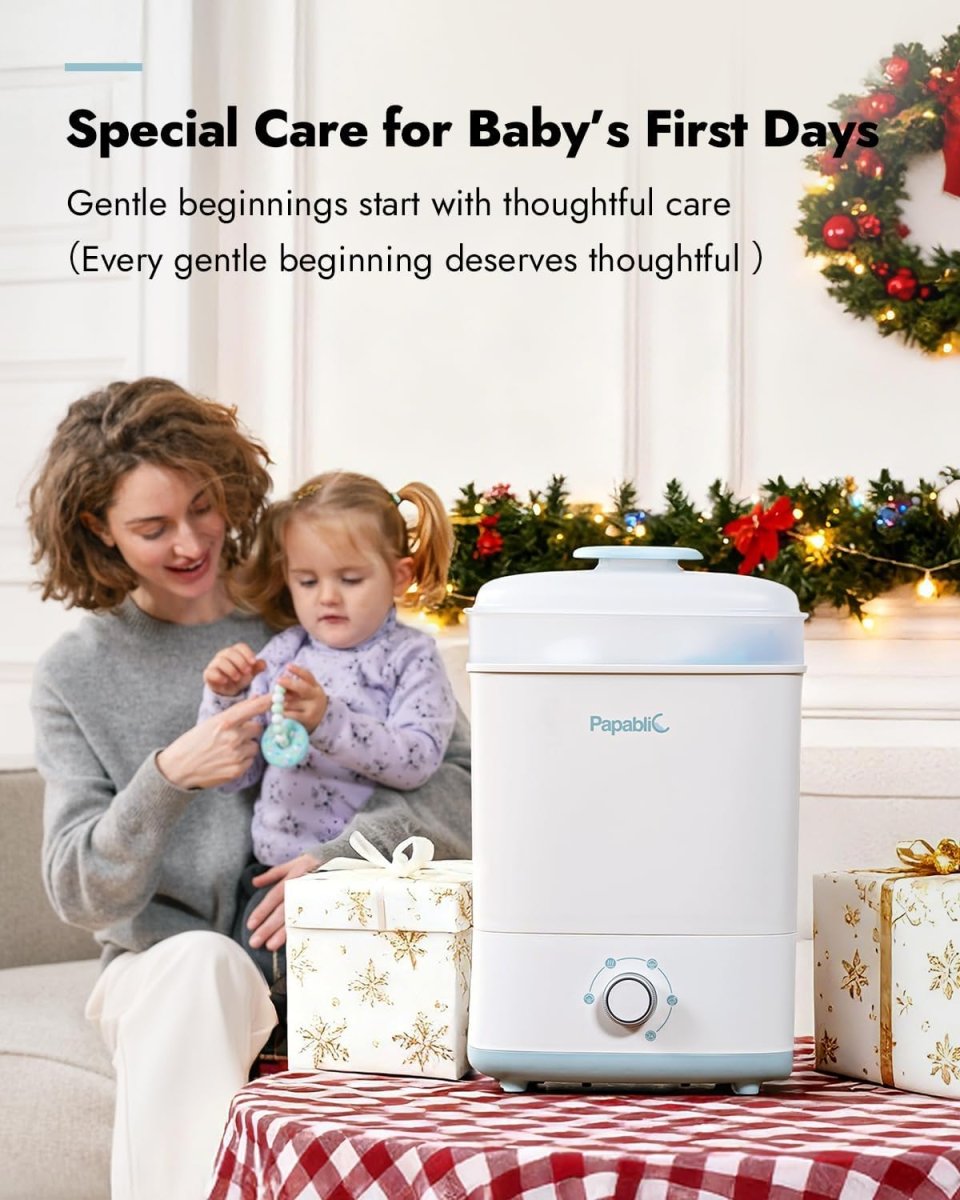 Papablic Baby Bottle Sterilizer and Dryer, Electric Steam Sanitizer for Baby Bottles & Essentials, Large Capacity Holds 10 Bottles - LittleTreasures