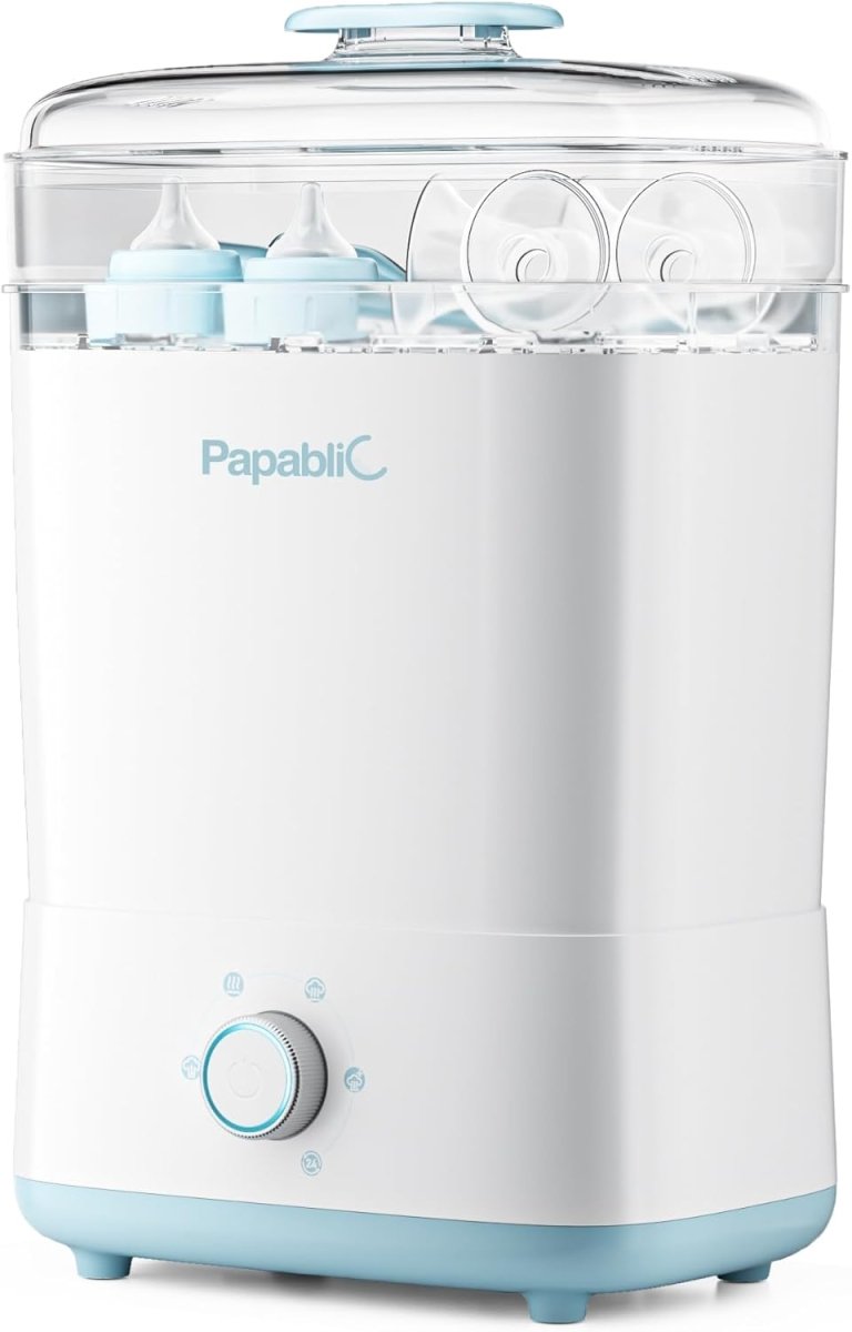 Papablic Baby Bottle Sterilizer and Dryer, Electric Steam Sanitizer for Baby Bottles & Essentials, Large Capacity Holds 10 Bottles - LittleTreasures
