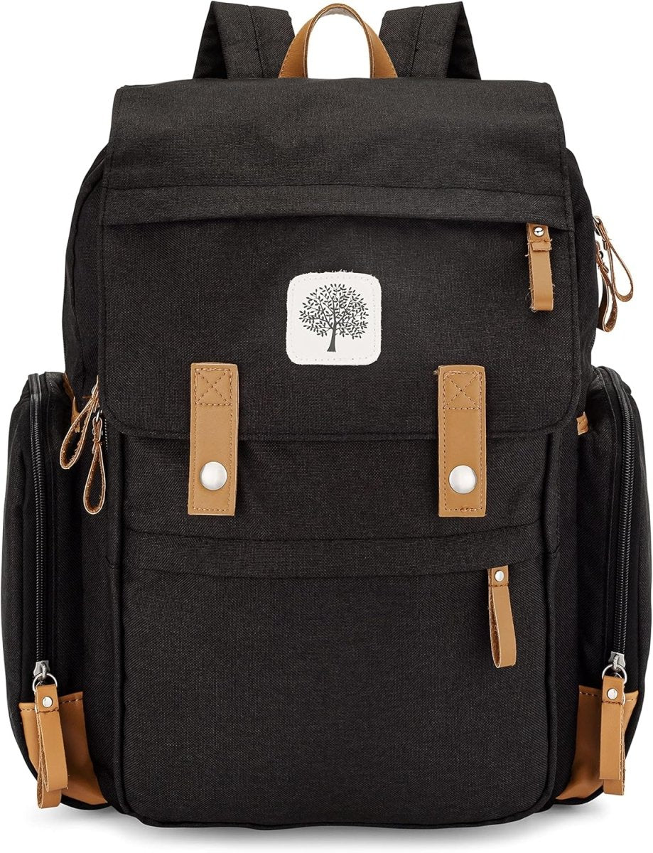 Parker Baby Diaper Backpack - Insulated Pockets, Stroller Strap, Laptop Pocket, Changing Pad, Waterproof Backpack "Birch Bag" - LittleTreasures