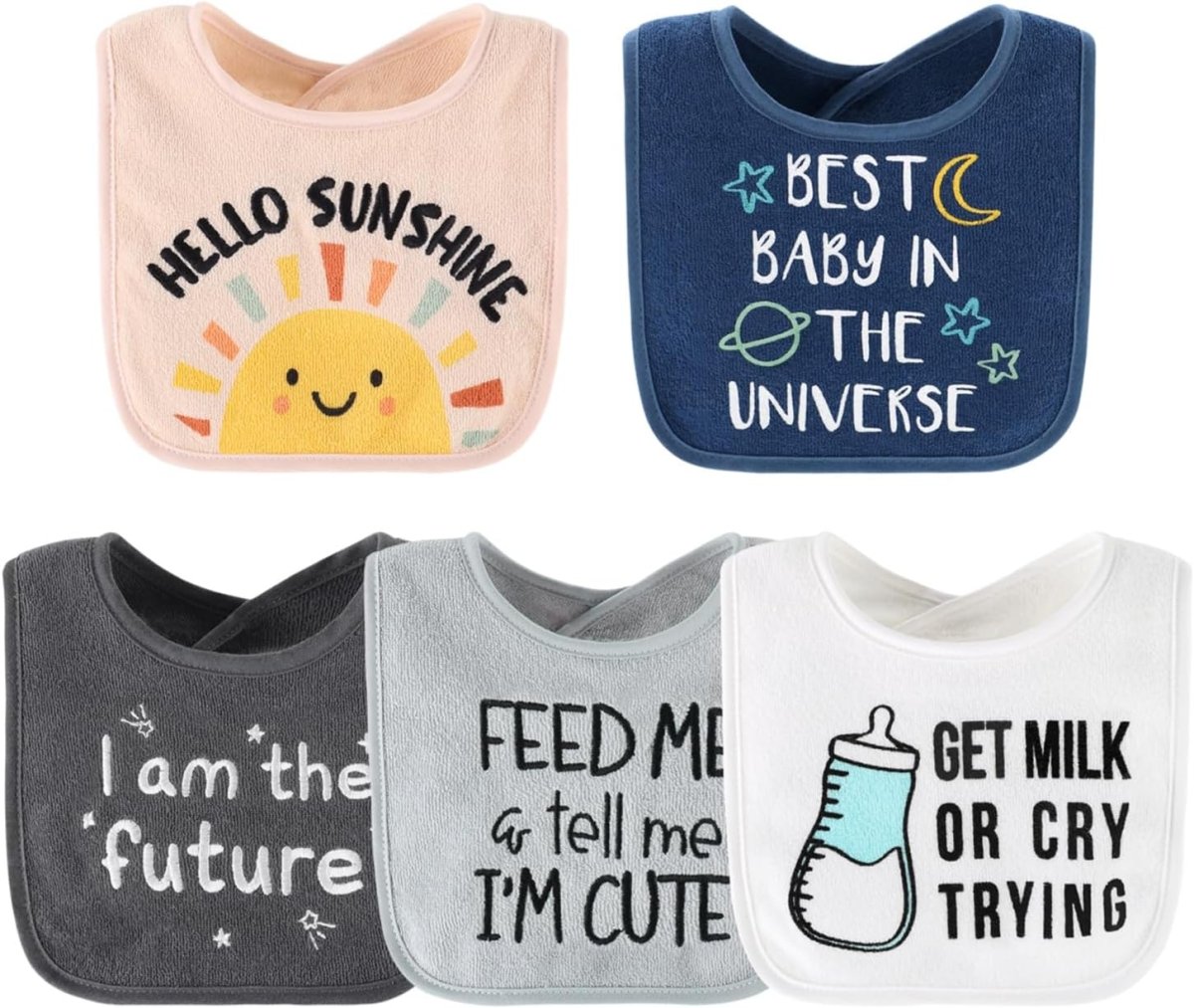 Peanutshell 10 - Pack Witty Unisex Baby Bib Set - LittleTreasures