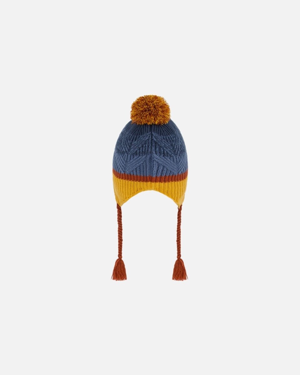Peruvian Knit Hat Gradient Navy And Yellow - LittleTreasures