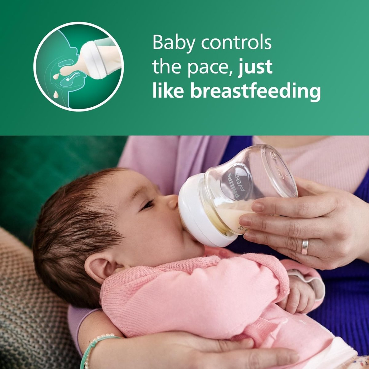 Philips Avent Natural Newborn Glass Gift Set, Baby Bottles with Natural Response Nipples, 3x 4oz (Slow Flow, Flow 2) and 2x 8oz (Medium Flow, Flow 3), 2x Silicone Sleeves, SCD858/01 - LittleTreasures