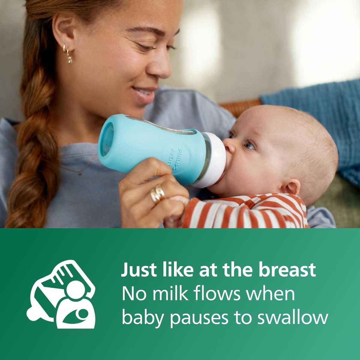 Philips Avent Natural Newborn Glass Gift Set, Baby Bottles with Natural Response Nipples, 3x 4oz (Slow Flow, Flow 2) and 2x 8oz (Medium Flow, Flow 3), 2x Silicone Sleeves, SCD858/01 - LittleTreasures