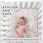 Pobibaby - 2 Pack Premium Fitted Baby Girl Crib Sheets for Standard Crib Mattress - Ultra - Soft Cotton Blend, Safe and Snug, and Stylish Floral Crib Sheet (Zephyr) - LittleTreasures
