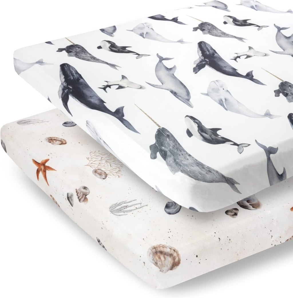 Pobibaby - 2 Pack Premium Fitted Baby Girl Crib Sheets for Standard Crib Mattress - Ultra - Soft Cotton Blend, Safe and Snug, and Stylish Floral Crib Sheet (Zephyr) - LittleTreasures