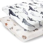 Pobibaby - 2 Pack Premium Fitted Baby Girl Crib Sheets for Standard Crib Mattress - Ultra - Soft Cotton Blend, Safe and Snug, and Stylish Floral Crib Sheet (Zephyr) - LittleTreasures