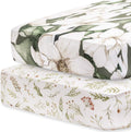 Pobibaby - 2 Pack Premium Fitted Baby Girl Crib Sheets for Standard Crib Mattress - Ultra - Soft Cotton Blend, Safe and Snug, and Stylish Floral Crib Sheet (Zephyr) - LittleTreasures