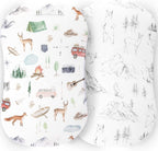 Pobibaby - 2 Pack Premium Fitted Baby Girl Crib Sheets for Standard Crib Mattress - Ultra - Soft Cotton Blend, Safe and Snug, and Stylish Floral Crib Sheet (Zephyr) - LittleTreasures