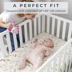 Pobibaby - 2 Pack Premium Fitted Baby Girl Crib Sheets for Standard Crib Mattress - Ultra - Soft Cotton Blend, Safe and Snug, and Stylish Floral Crib Sheet (Zephyr) - LittleTreasures