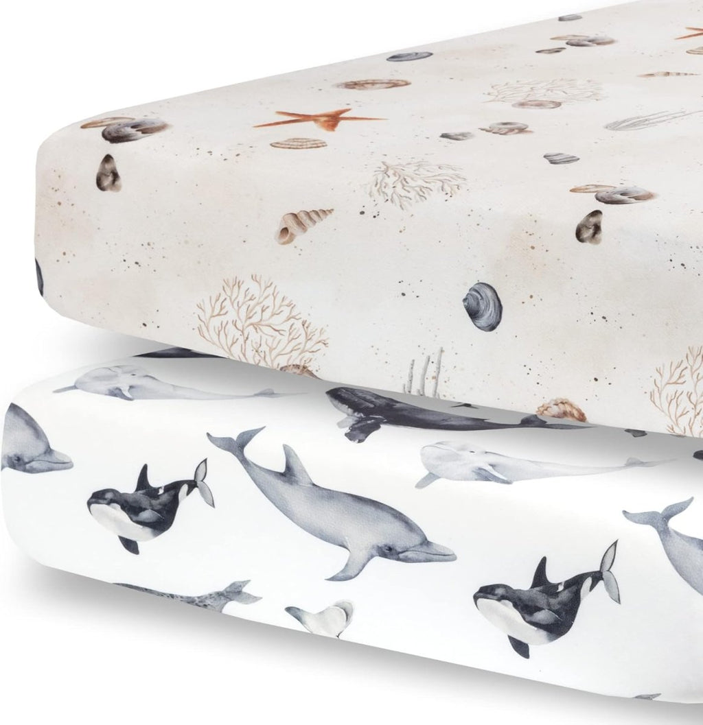 Pobibaby - 2 Pack Premium Fitted Baby Girl Crib Sheets for Standard Crib Mattress - Ultra - Soft Cotton Blend, Safe and Snug, and Stylish Floral Crib Sheet (Zephyr) - LittleTreasures