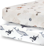 Pobibaby - 2 Pack Premium Fitted Baby Girl Crib Sheets for Standard Crib Mattress - Ultra - Soft Cotton Blend, Safe and Snug, and Stylish Floral Crib Sheet (Zephyr) - LittleTreasures