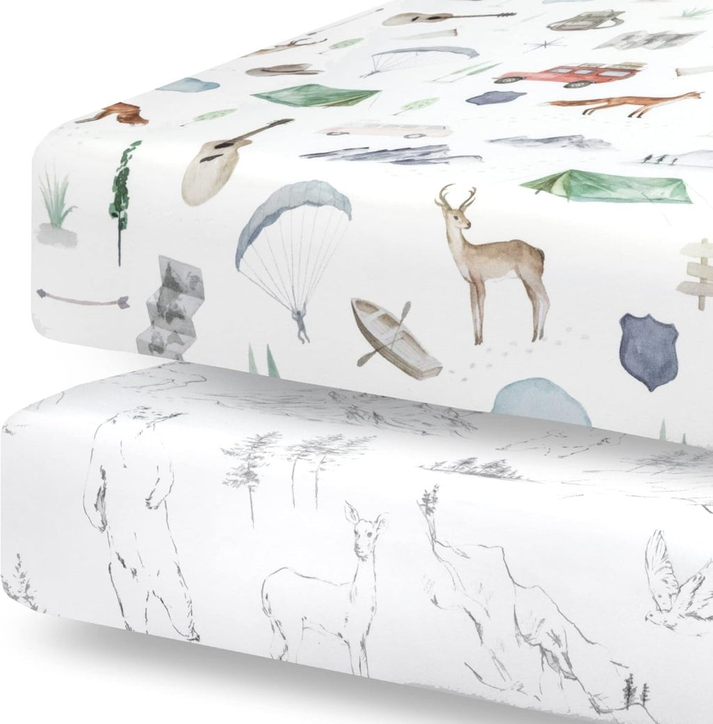 Pobibaby - 2 Pack Premium Fitted Baby Girl Crib Sheets for Standard Crib Mattress - Ultra - Soft Cotton Blend, Safe and Snug, and Stylish Floral Crib Sheet (Zephyr) - LittleTreasures