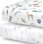 Pobibaby - 2 Pack Premium Fitted Baby Girl Crib Sheets for Standard Crib Mattress - Ultra - Soft Cotton Blend, Safe and Snug, and Stylish Floral Crib Sheet (Zephyr) - LittleTreasures