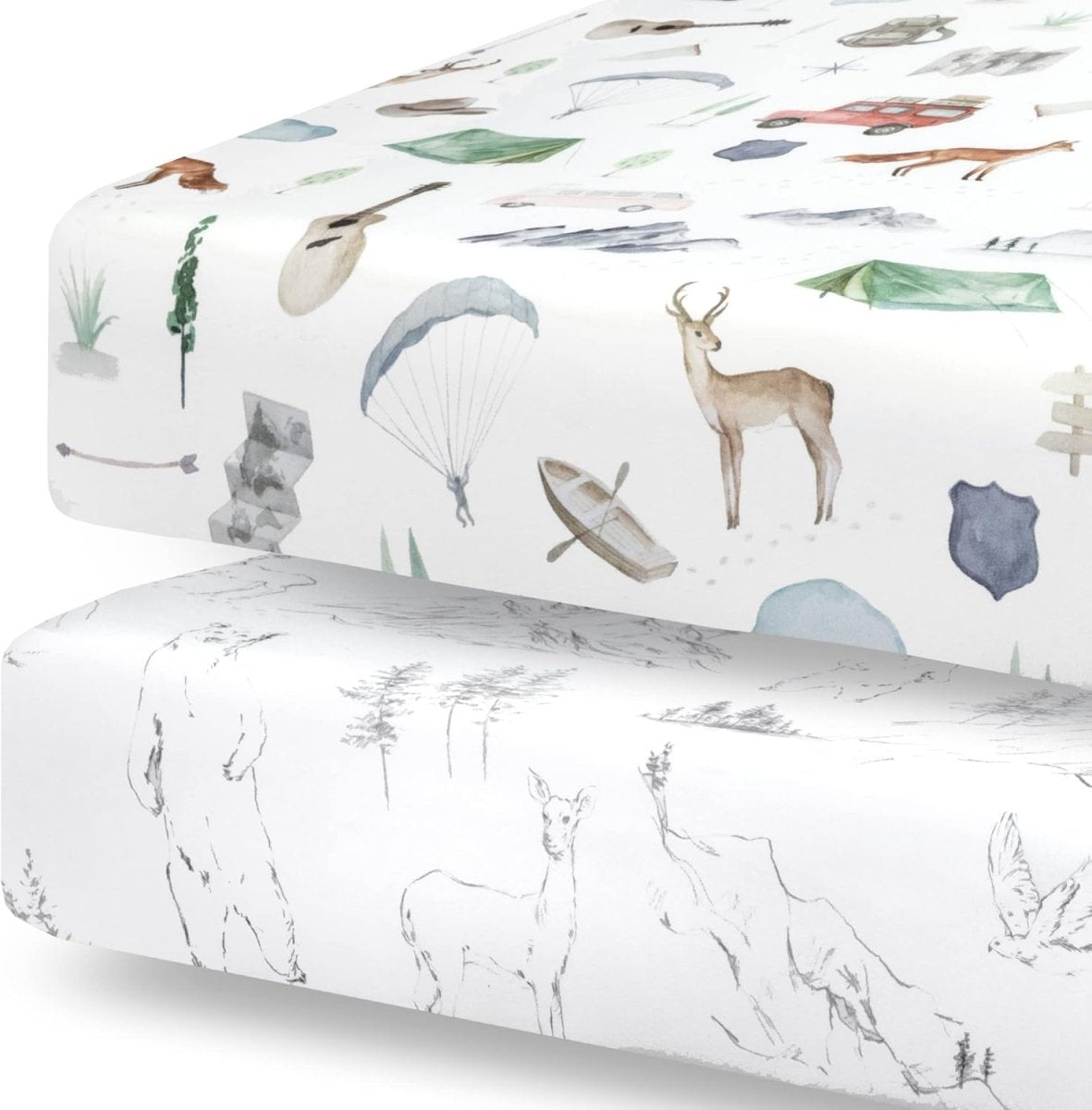 Pobibaby - 2 Pack Premium Fitted Baby Girl Crib Sheets for Standard Crib Mattress - Ultra - Soft Cotton Blend, Safe and Snug, and Stylish Floral Crib Sheet (Zephyr) - LittleTreasures