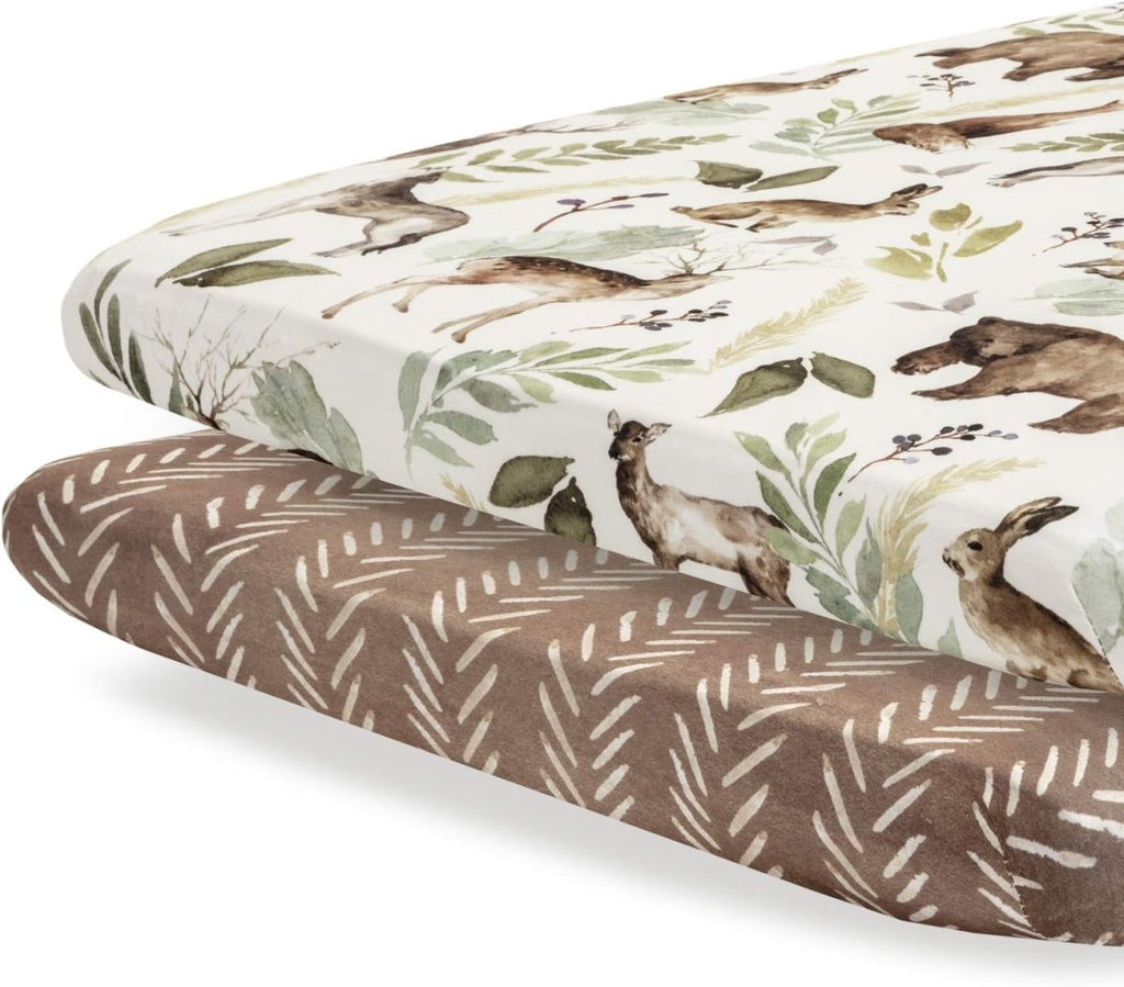 Pobibaby - 2 Pack Premium Fitted Baby Girl Crib Sheets for Standard Crib Mattress - Ultra - Soft Cotton Blend, Safe and Snug, and Stylish Floral Crib Sheet (Zephyr) - LittleTreasures