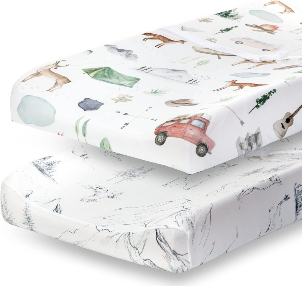 Pobibaby - 2 Pack Premium Fitted Baby Girl Crib Sheets for Standard Crib Mattress - Ultra - Soft Cotton Blend, Safe and Snug, and Stylish Floral Crib Sheet (Zephyr) - LittleTreasures