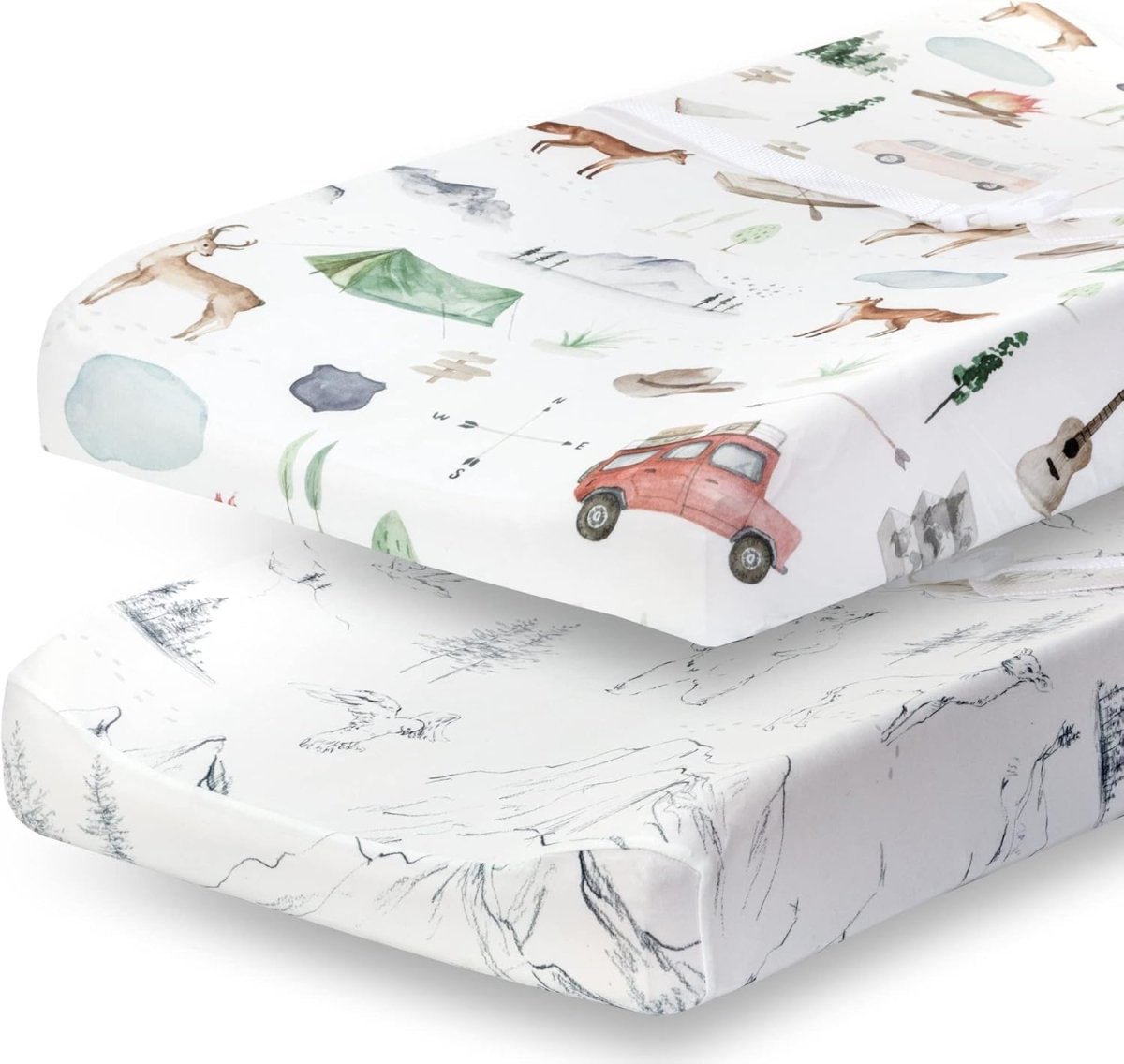 Pobibaby - 2 Pack Premium Fitted Baby Girl Crib Sheets for Standard Crib Mattress - Ultra - Soft Cotton Blend, Safe and Snug, and Stylish Floral Crib Sheet (Zephyr) - LittleTreasures