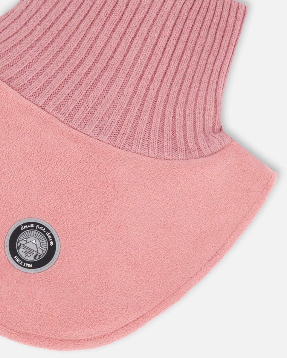 Polar Fleece And Knit Neckwarmer Dusty Pink - LittleTreasures