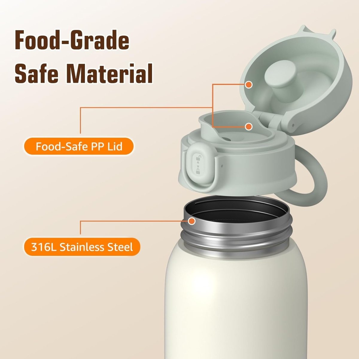 Portable Bottle Warmer for Breast Milk,Formula or Water 13oz Large Capacity,100W Power Fast Warming & Precise Temp Control Baby Milk Warmer for Travel (Grey) - LittleTreasures