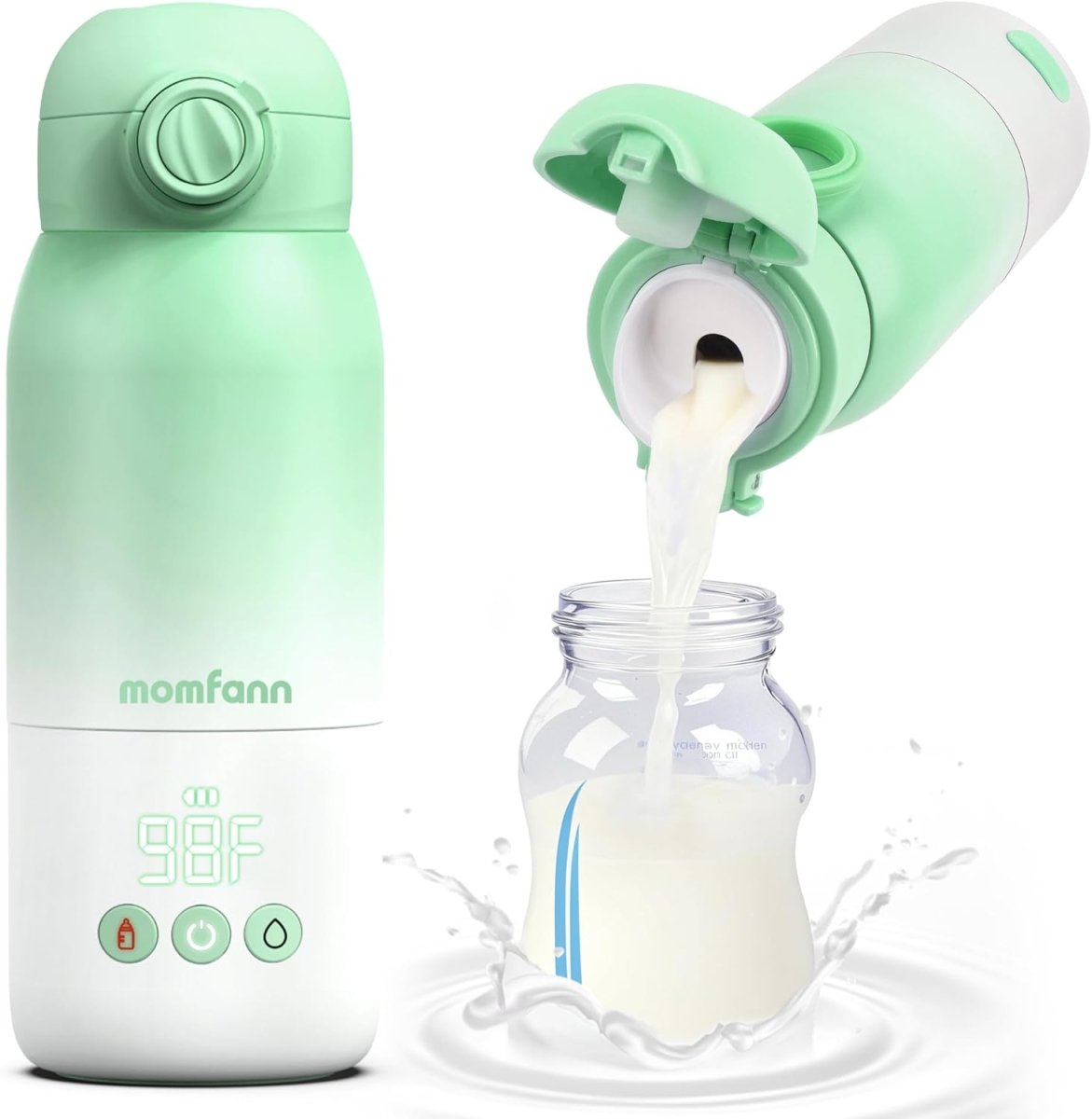 Portable Bottle Warmer for Travel, Dual Heating Modes Baby Milk Warmer On The Go for Breastmilk, Water and Formula, Precise Temperature Control with 5 Levels, Long - Lasting Battery (Purple) - LittleTreasures