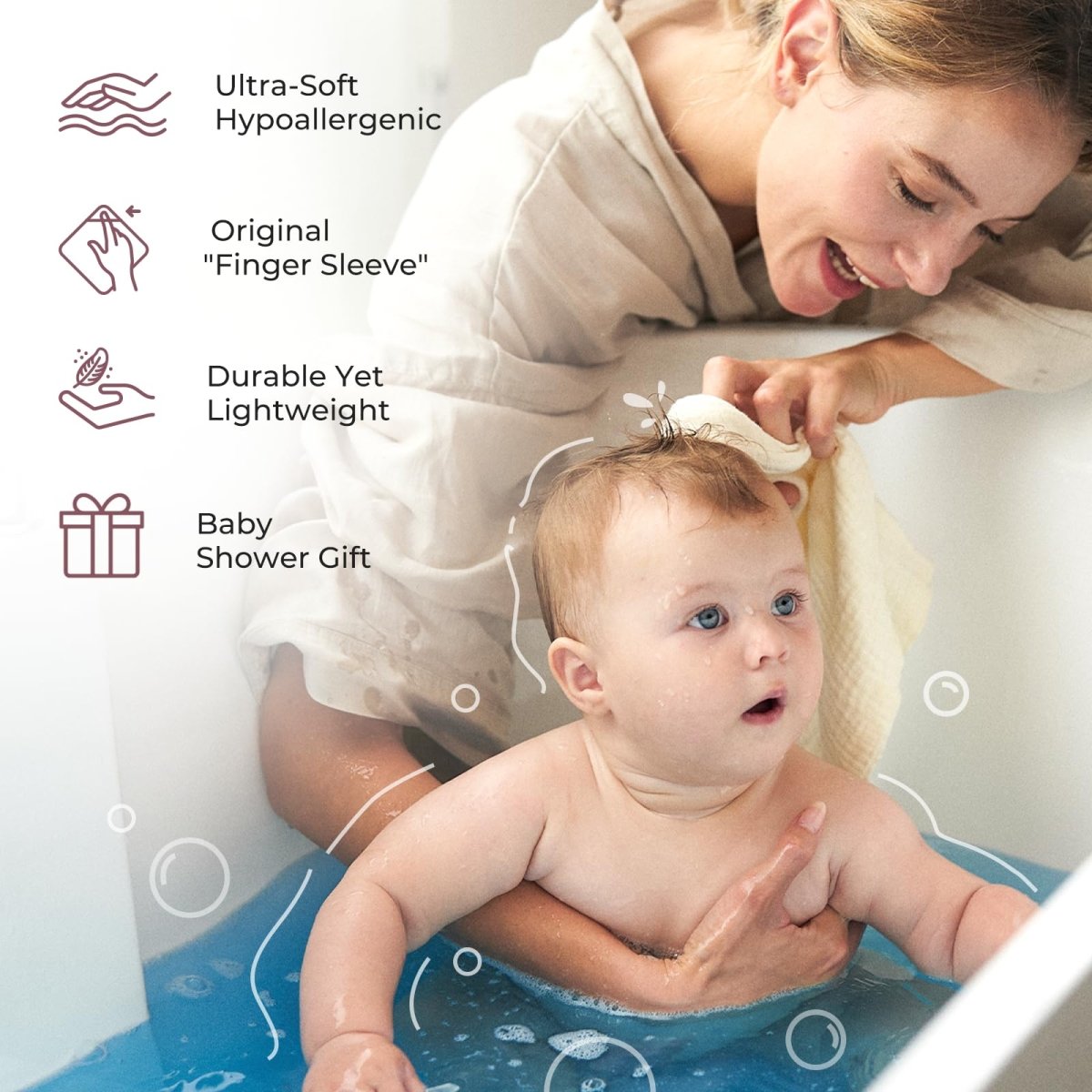 Premium Cotton Baby Washcloths - 5 - Pack, Soft & Absorbent, Sunny Giraffe - LittleTreasures