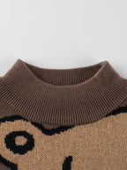 Baby Boys Teddy Bears Confusing Cartoon Mock Neck Long Sleeve Pullover