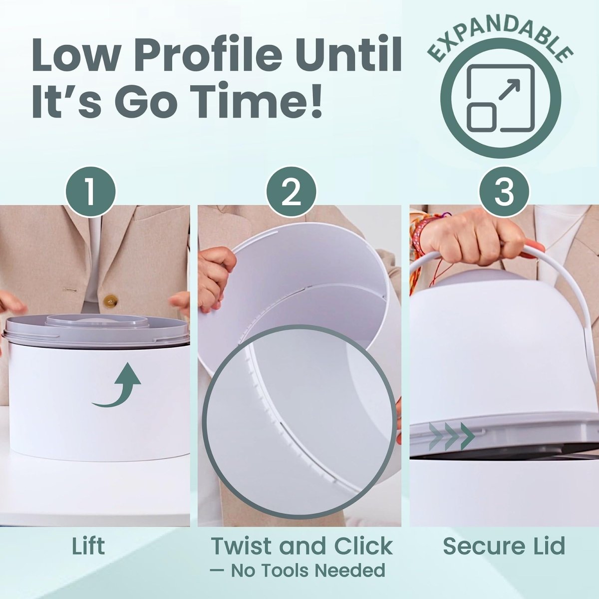 Pure Magic Baby Diaper Pail - Heka, Patented Odor - Stop System, Collapsible, Use Any Garbage Bag, One Hand Free Lever, 1 Roll of Bag incld. (Large, Blush Pink) - LittleTreasures