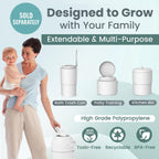 Pure Magic Diaper Pail Majestic, Patented Odor - Stop System, Use Any Garbage Bag, One Hand Free Lever, A Roll of Bag incld. (Graphite) - LittleTreasures