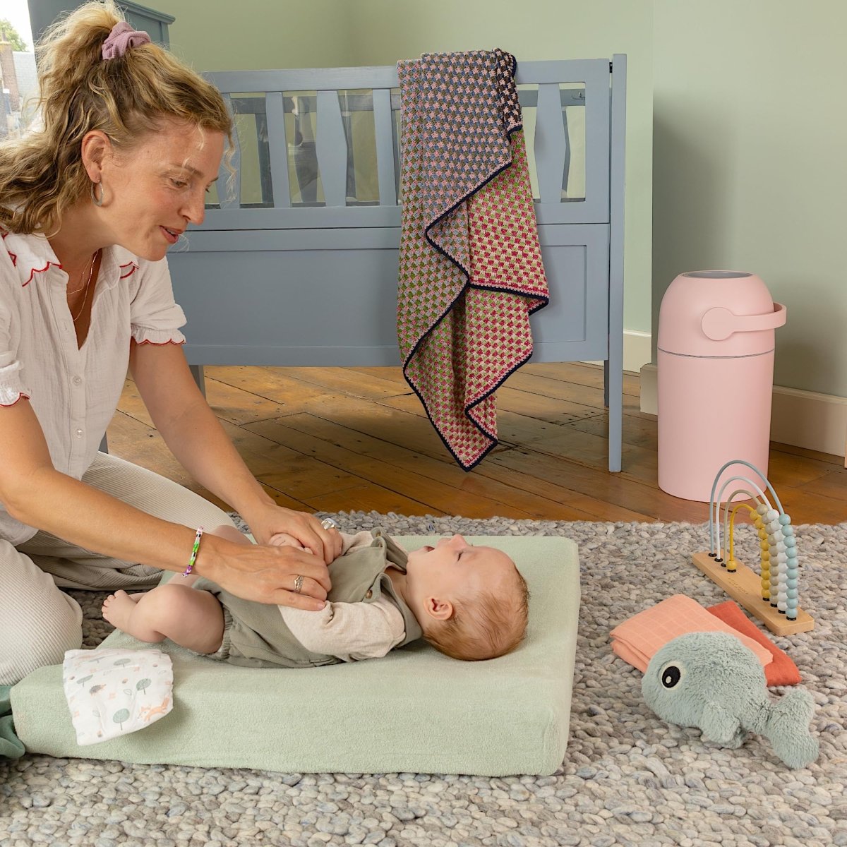 Pure Magic Diaper Pail Majestic, Patented Odor - Stop System, Use Any Garbage Bag, One Hand Free Lever, A Roll of Bag incld. (Graphite) - LittleTreasures