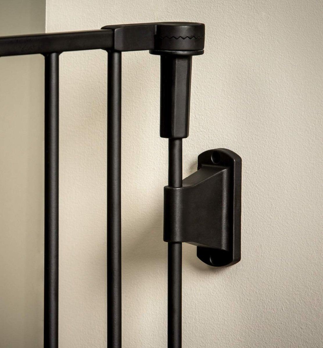 Regalo Deluxe Home Accents Widespan 74.5 - Inch - Wide Adjustable Safety Gate, Award Winning Brand, 28 - Inches Tall, Includes 4 Wall Mounts, Black - LittleTreasures