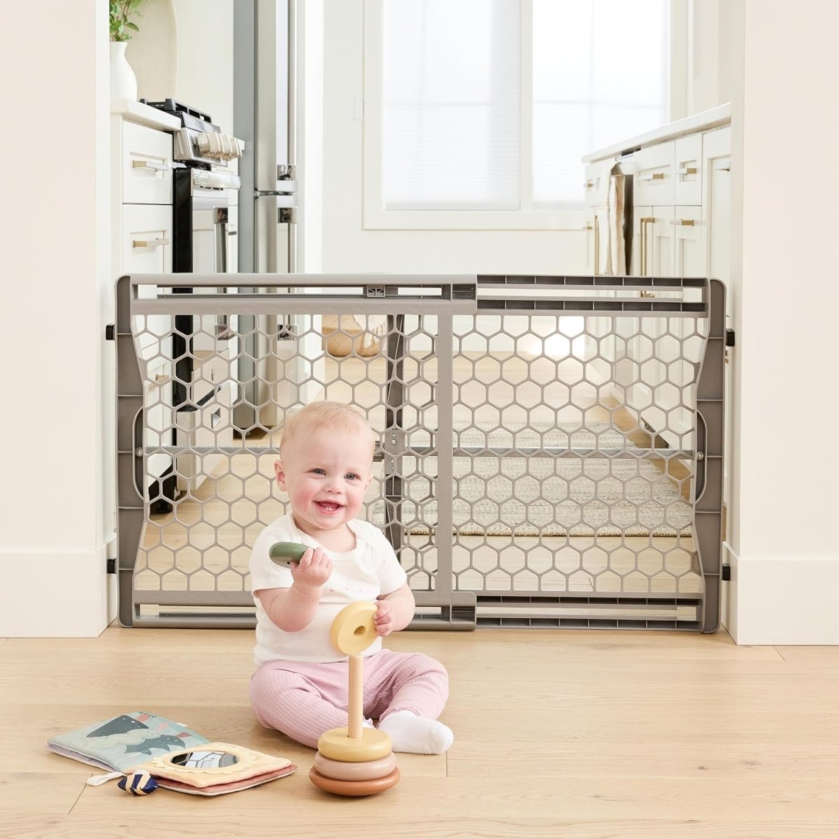 Regalo Easy Fit Plastic Adjustable Extra Wide Baby Gate, Award Winning Brand, 23 Inches Tall, Fits Openings Between 28 to 42 Inches, Pressure Mounted - LittleTreasures