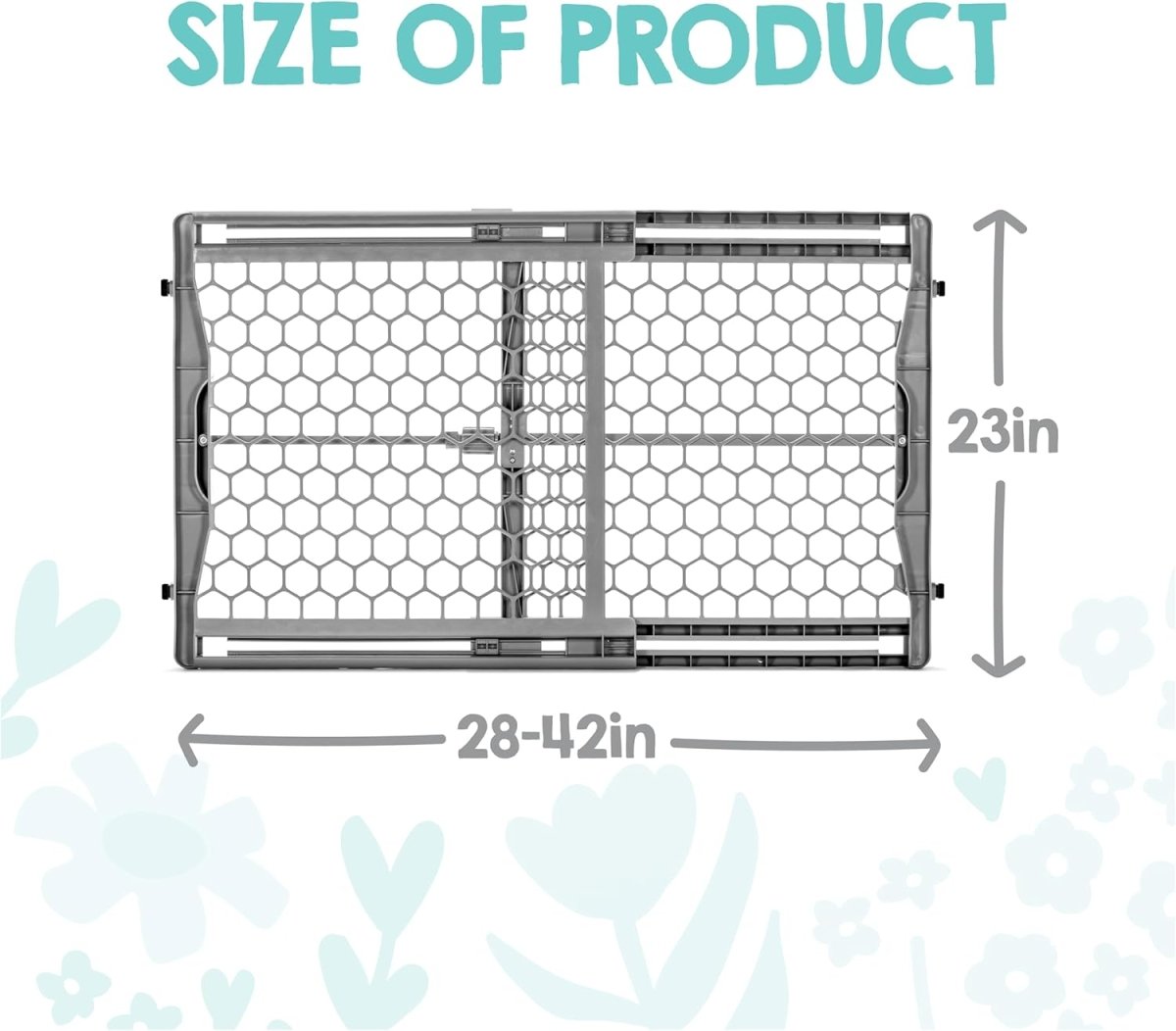 Regalo Easy Fit Plastic Adjustable Extra Wide Baby Gate, Award Winning Brand, 23 Inches Tall, Fits Openings Between 28 to 42 Inches, Pressure Mounted - LittleTreasures