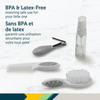 Safety 1st Baby Grooming Kit – Reversible Zippered Case with Brush, Comb, Nail Clippers & Emery Boards – BPA - Free Essentials for Newborns & Toddlers - Grey - LittleTreasures