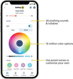 Safety 1st Connected Smart Soother — Light & Sound Machine, Night Light, Includes 20 Classic lullabies and Soothing Sounds, Timer, Wi - Fi and Button Controlled, iOS and Android Compatible - LittleTreasures
