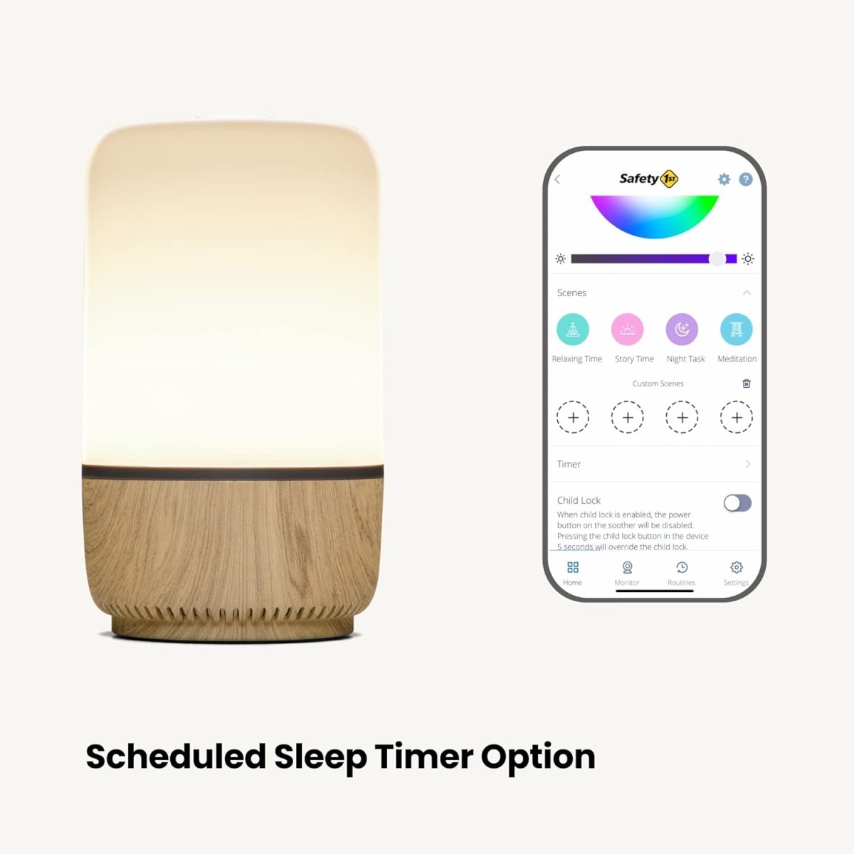 Safety 1st Connected Smart Soother — Light & Sound Machine, Night Light, Includes 20 Classic lullabies and Soothing Sounds, Timer, Wi - Fi and Button Controlled, iOS and Android Compatible - LittleTreasures