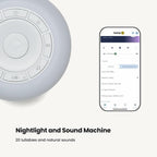 Safety 1st Connected Smart Soother — Light & Sound Machine, Night Light, Includes 20 Classic lullabies and Soothing Sounds, Timer, Wi - Fi and Button Controlled, iOS and Android Compatible - LittleTreasures