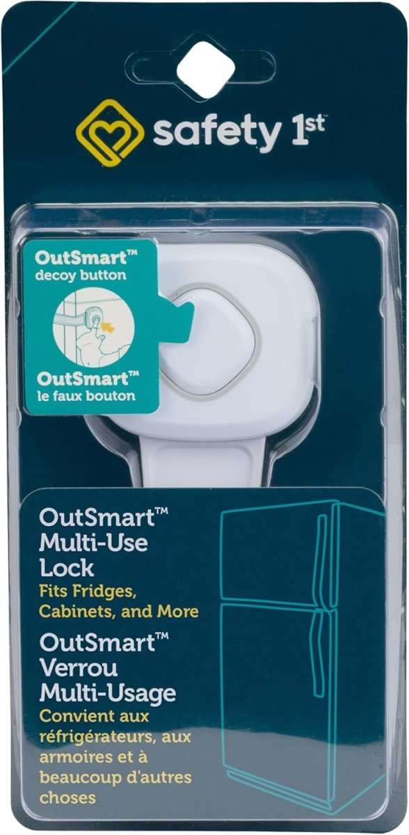 Safety 1st Outsmart™ Multi - Use Lock – Decoy Button Design, Child - Proof Security for Appliances & Cabinets, Easy Adhesive Installation, No Tools Required - LittleTreasures