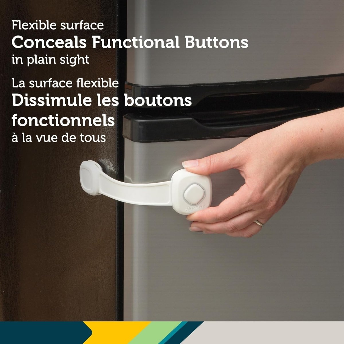 Safety 1st Outsmart™ Multi - Use Lock – Decoy Button Design, Child - Proof Security for Appliances & Cabinets, Easy Adhesive Installation, No Tools Required - LittleTreasures