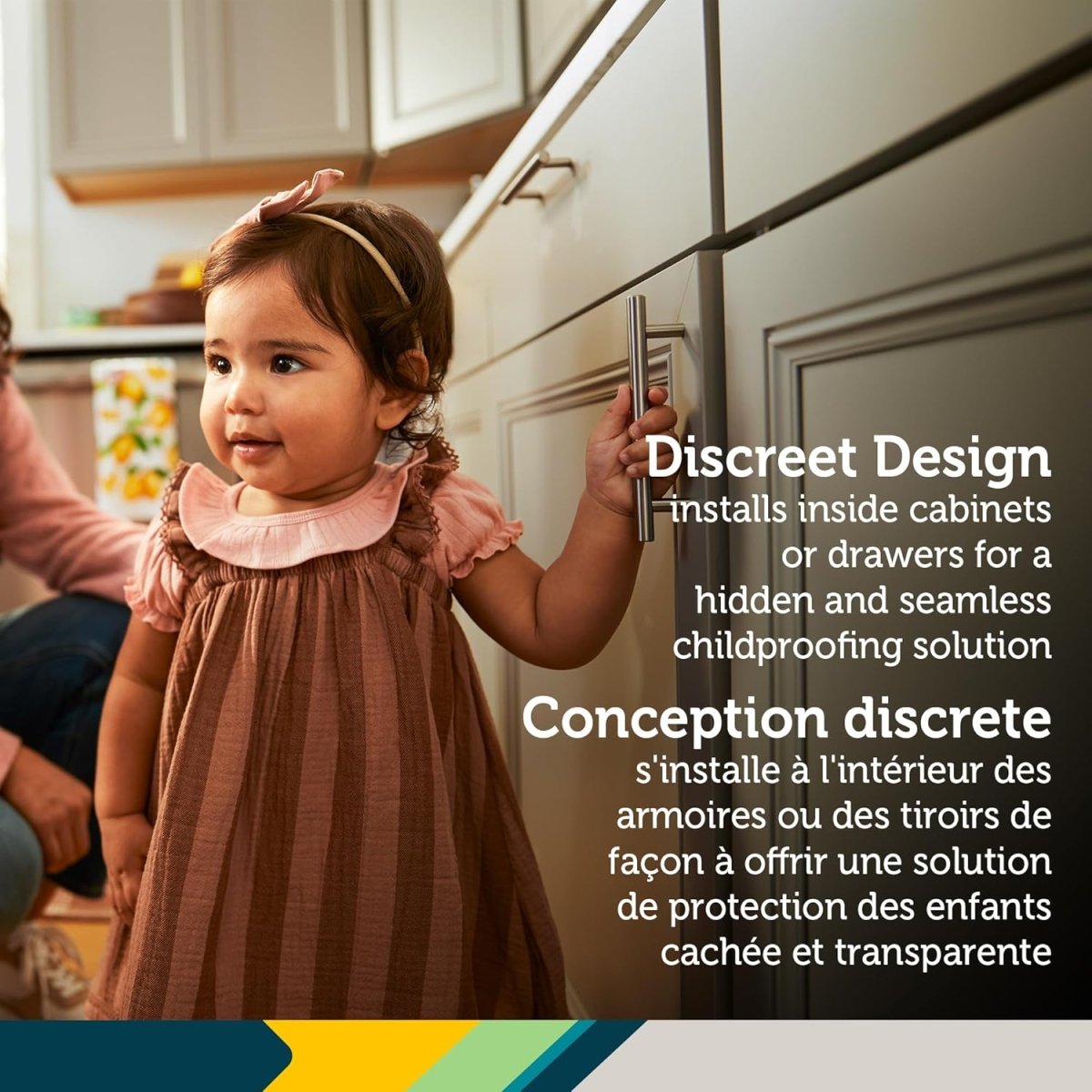 Safety 1st Secure - to - Explore Adhesive Magnetic Locks – Baby Proofing Cabinet and Drawer Lock System, No - Drill Invisible Child Safety Locks, 2 Locks + 1 Key - LittleTreasures