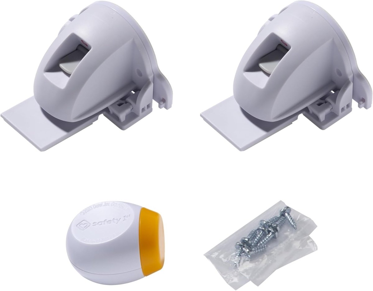 Safety 1st Secure - to - Explore Adhesive Magnetic Locks – Baby Proofing Cabinet and Drawer Lock System, No - Drill Invisible Child Safety Locks, 2 Locks + 1 Key - LittleTreasures