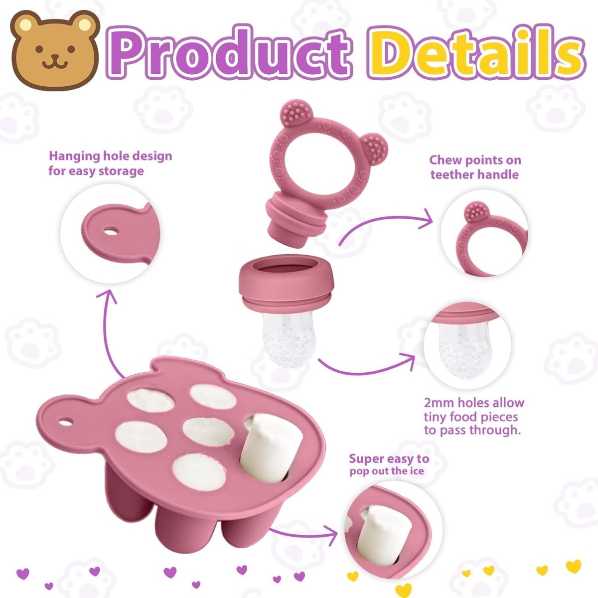 Silicone Baby Breastmilk Popsicle & Fruit Feeder Set - LittleTreasures