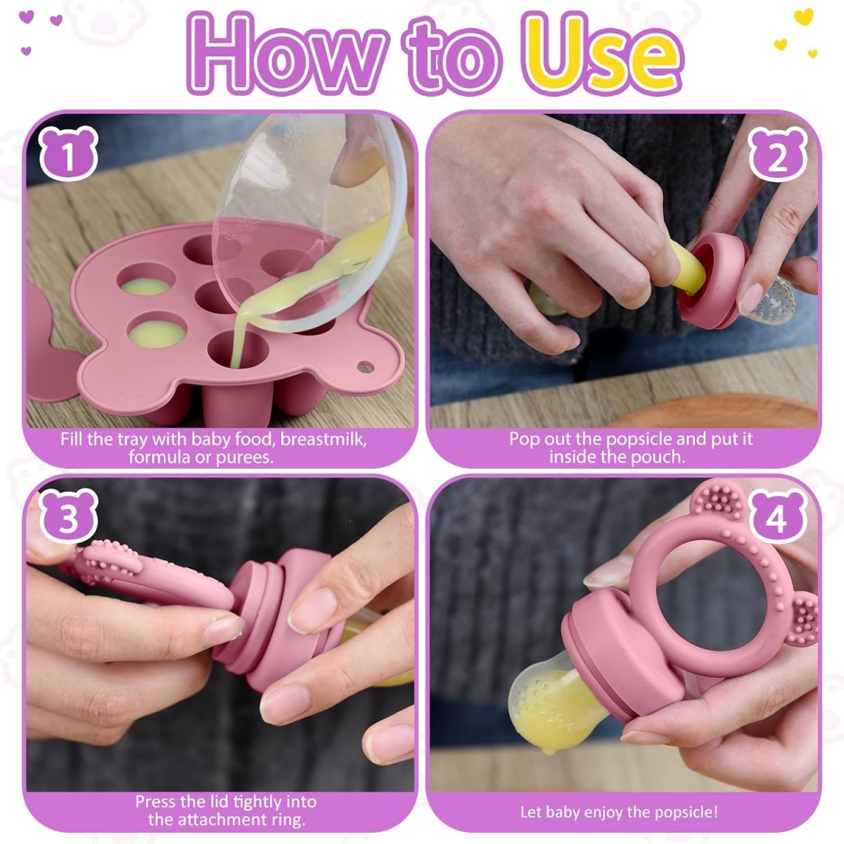 Silicone Baby Breastmilk Popsicle & Fruit Feeder Set - LittleTreasures