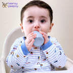 Silicone Training Cups for Babies 4 Months+ | Tiny Transition Cups for Baby Boy, Baby Cup 6 - 12 Months, Set of 2 Open Cups 2oz, Baby Essentials (Aquamarine) - LittleTreasures