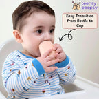 Silicone Training Cups for Babies 4 Months+ | Tiny Transition Cups for Baby Boy, Baby Cup 6 - 12 Months, Set of 2 Open Cups 2oz, Baby Essentials (Aquamarine) - LittleTreasures