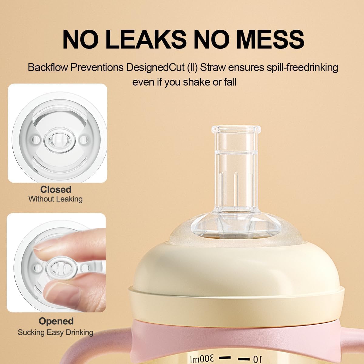 Sippy Cup, Weighted Straw Trainer Cup for Baby, Toddler Drinks Water Bottle with Leak - Proof Valve Spout for 6+ Months, No Spill Training Cup with Handles for 12+ Months, 240ml/Green - LittleTreasures